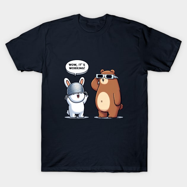 Bear And Bunny T-Shirt by BukovskyART